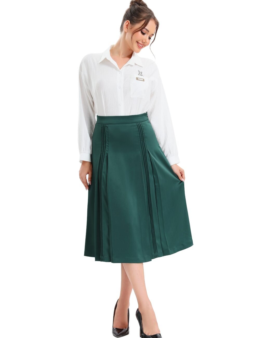 Satin Detailed Midi Skirt - Image 8