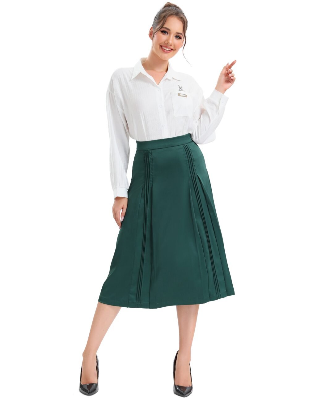 Satin Detailed Midi Skirt - Image 9