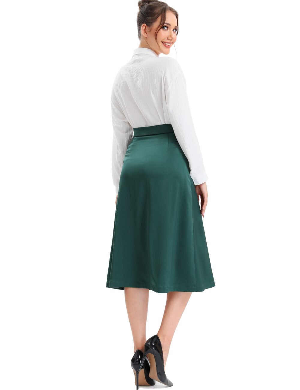 Satin Detailed Midi Skirt - Image 10