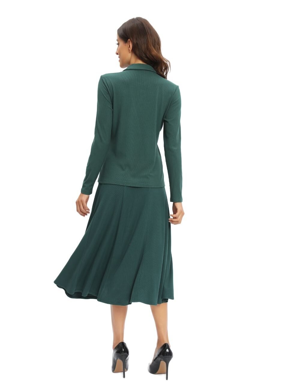 Green Jersey Polo Shirt and Matching Skirt Set - Image 3