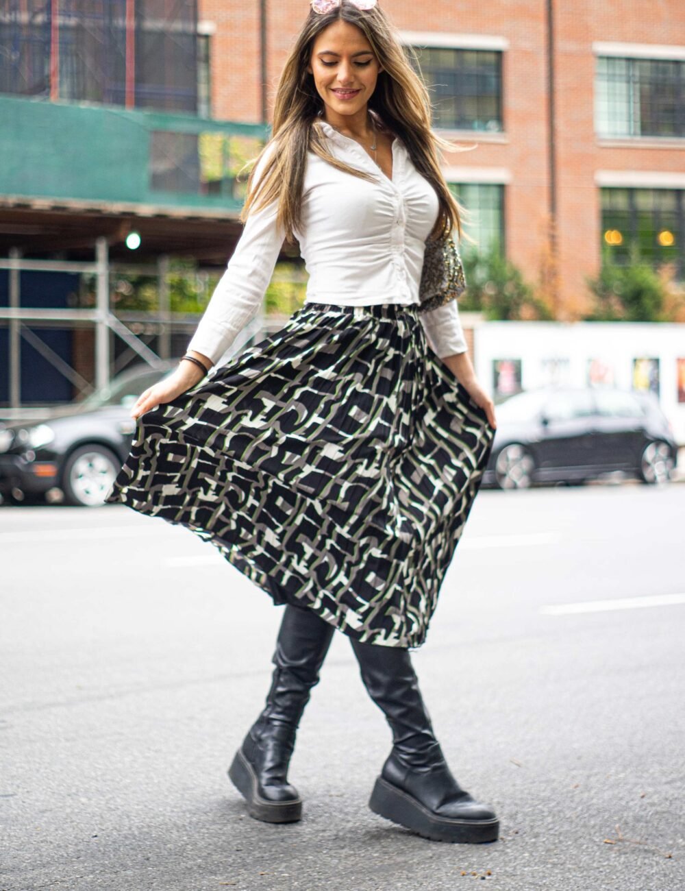 Chroma Print Midi Skirt